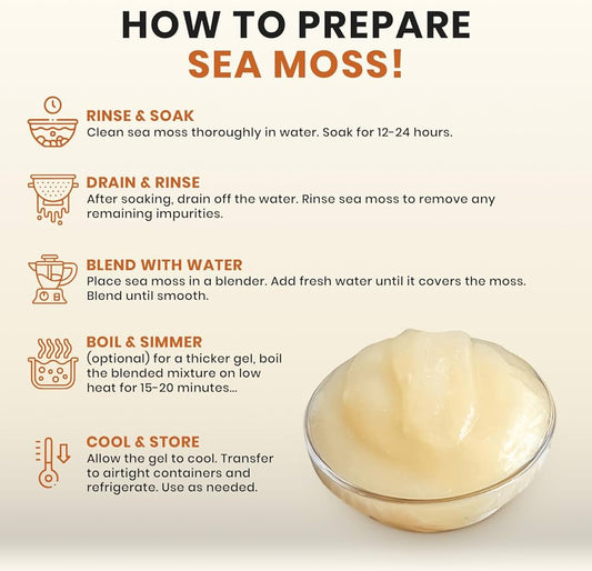 Raw Sea Moss- Combination of Purple and Gold 120g (makes 3 bottles of 500g)