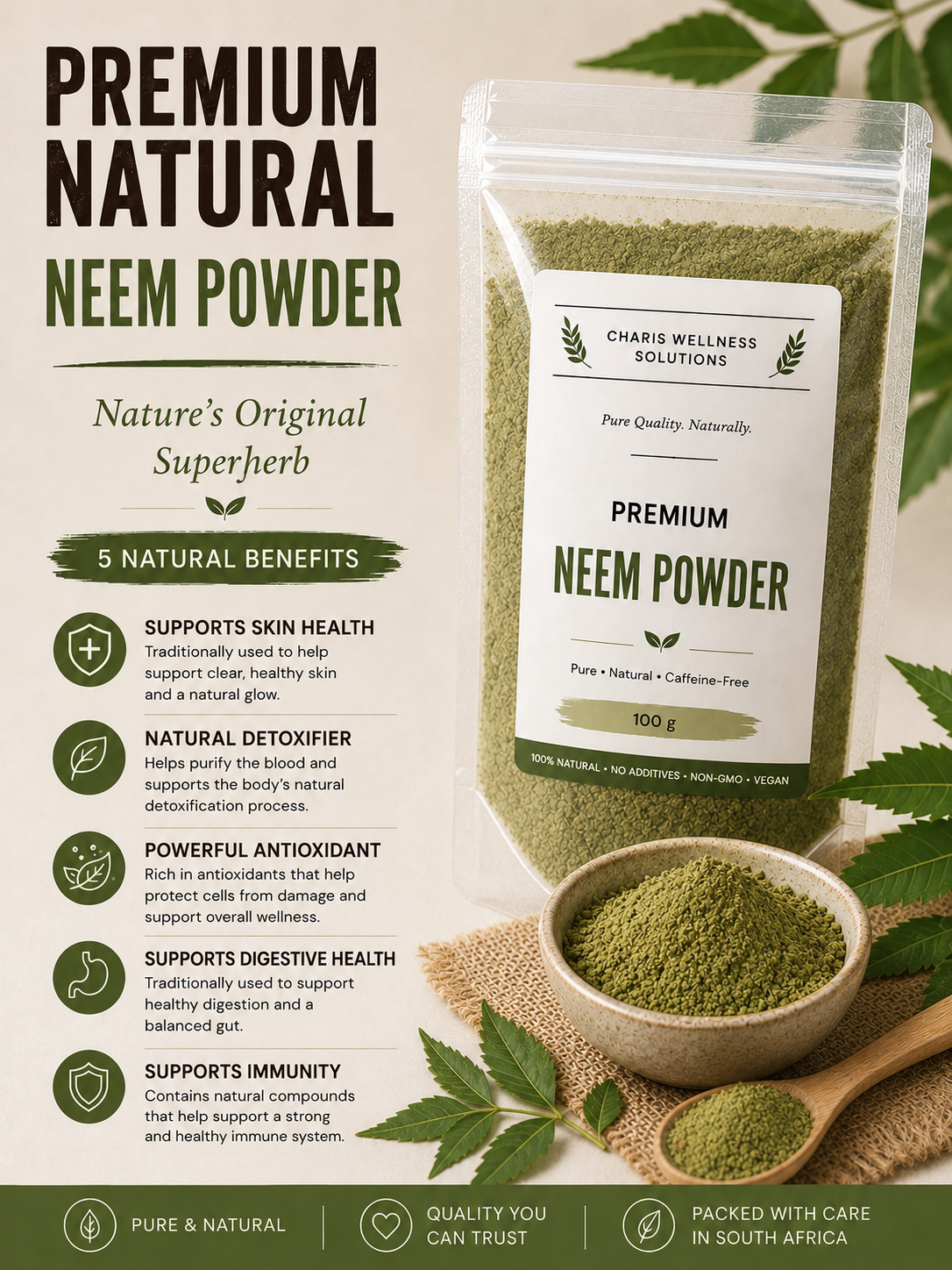 Premium Neem Leaf Powder | 100% Natural | Pure Neem Leaves