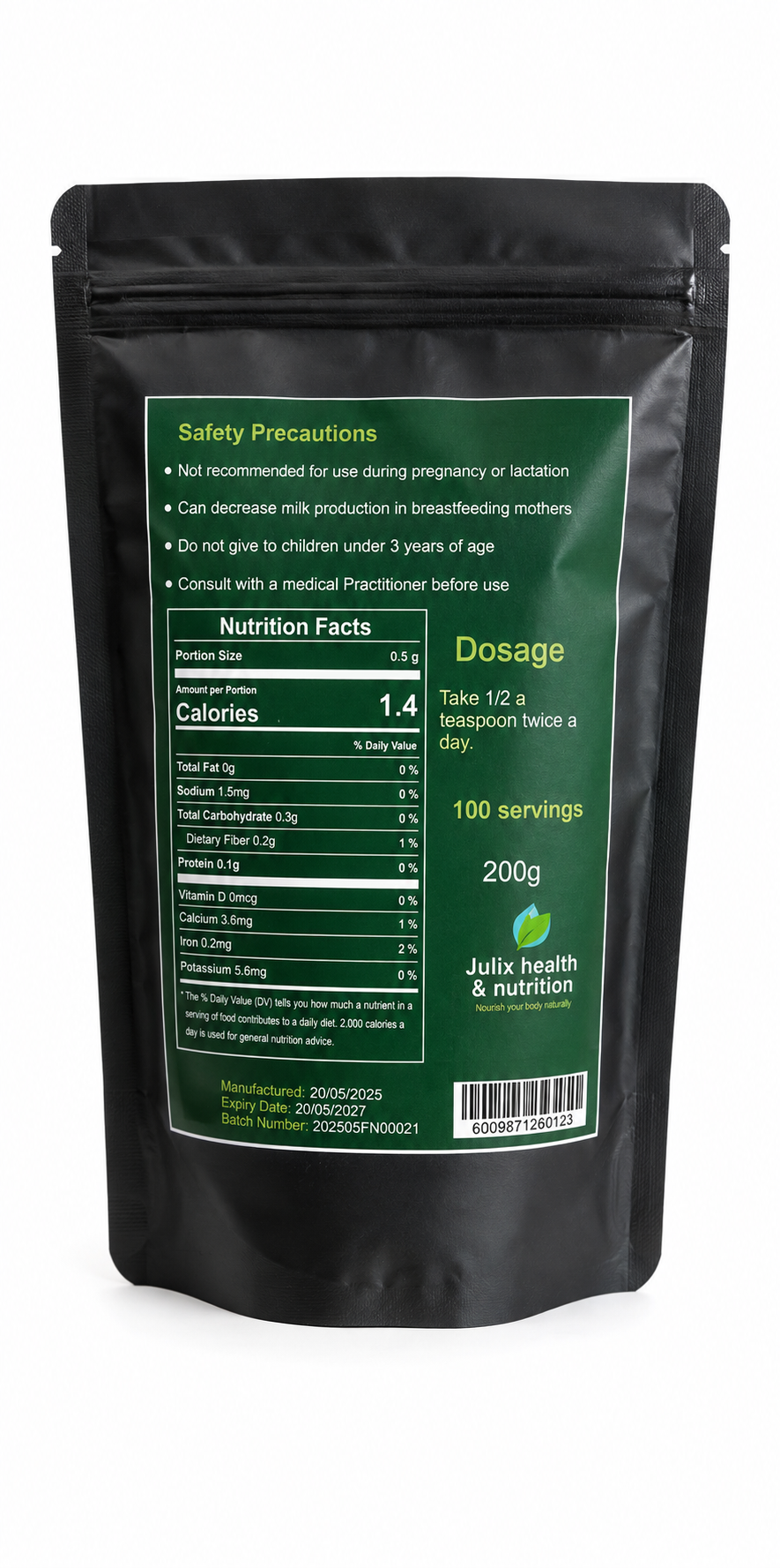 Spearmint Powder – 200 g, 2 Month Supply